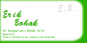 erik bohak business card